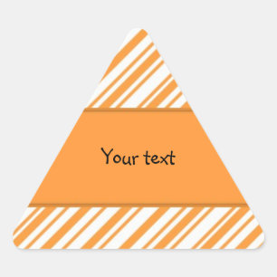 Adesivo Triangular Tendência moderna, listras brancas e laranja color