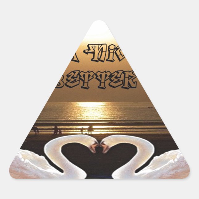 Adesivo Triangular Tenha um belo dia e uma melhor citação de texto no (Frente)