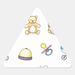 Adesivo Triangular Teste padrão bonito do chá de fraldas