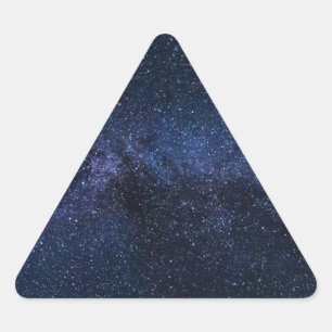 Adesivo Triangular Teste padrão de estrelas azul escuro do universo