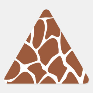 Adesivo Triangular Teste padrão do impressão do girafa de Brown
