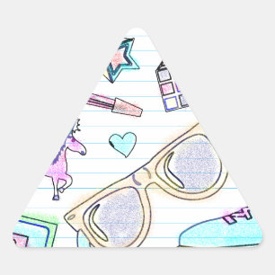 Adesivo Triangular Teste padrão impressionante do livro para colorir