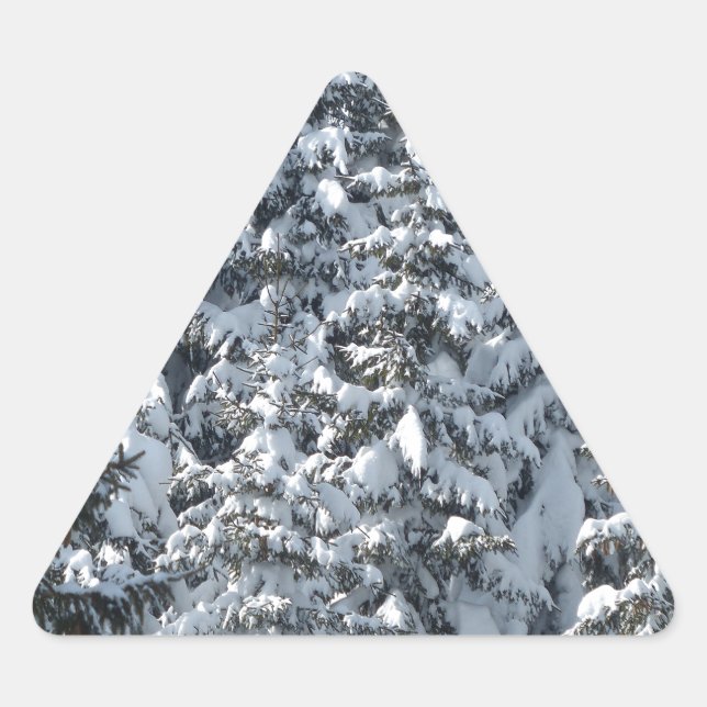 Adesivo Triangular Textura de árvore de abertura de neve (Frente)