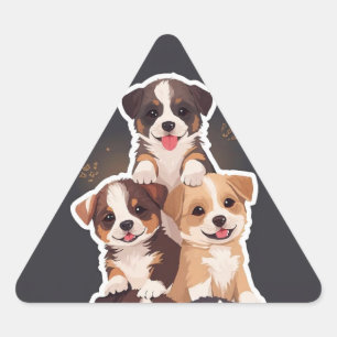 Adesivo Triangular Torre dos Filhotes - Arte Pet Fofa e Inteira