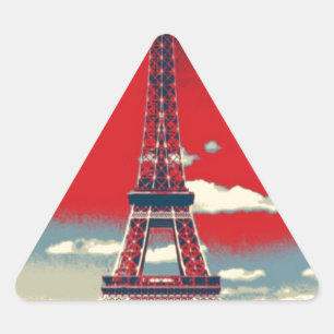 Adesivo Triangular torre retro de France Paris Effiel do vintage do