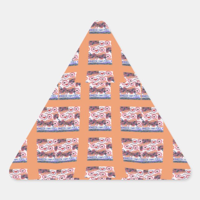 Adesivo Triangular Trabalho de arte único e elegante com padrão cardí (Frente)