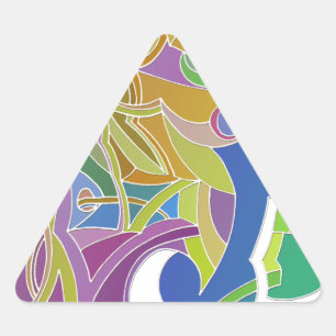 Adesivo Triangular Trabalho de arte Whimsical