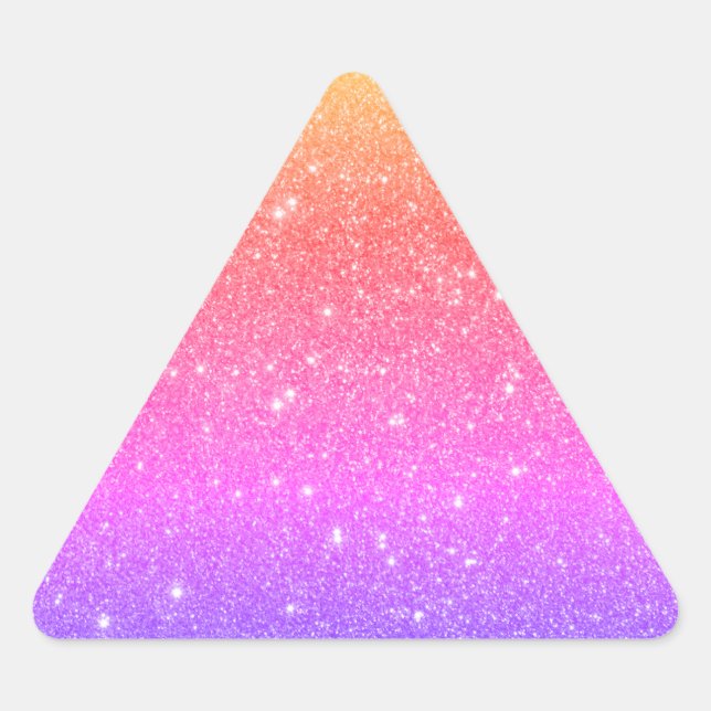 Adesivo Triangular Trendy Colorful Rainbow Glitter (Frente)