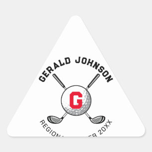 Adesivo Triangular Triângulo de Design do Monograma Elegante Personal