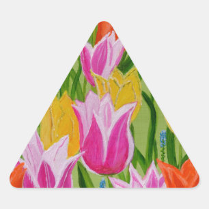 Adesivo Triangular Tulipas