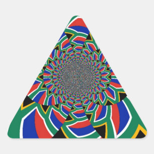 Adesivo Triangular Uma Nação Arco-Íris: Vibrante design da África do 