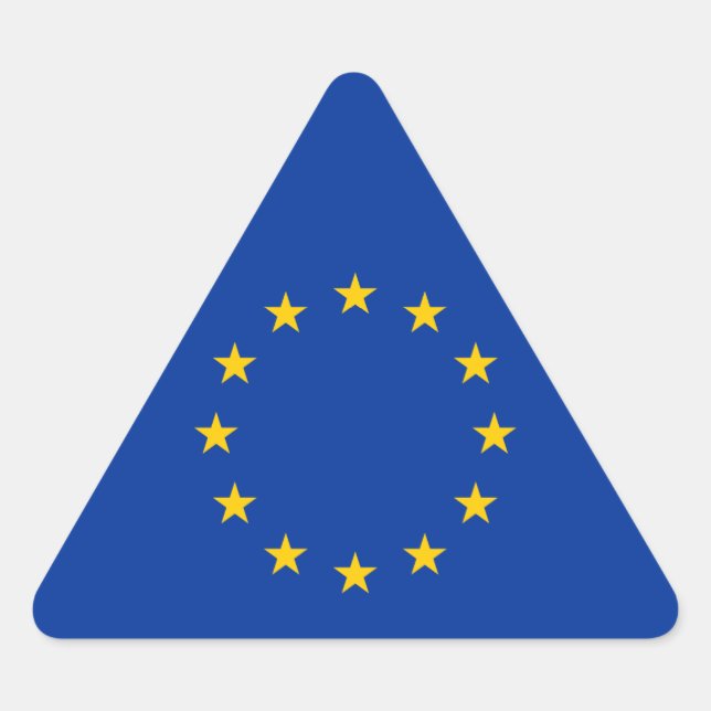 Adesivo Triangular União Europeia - Bandeira da UE (Frente)