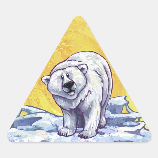 Adesivo Triangular Urso Polar do solitário (Frente)