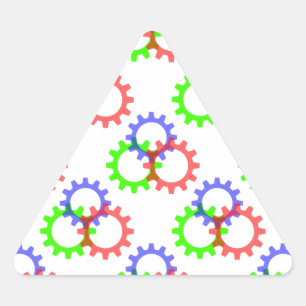 Adesivo Triangular Ursos vermelhos, verdes e azuis