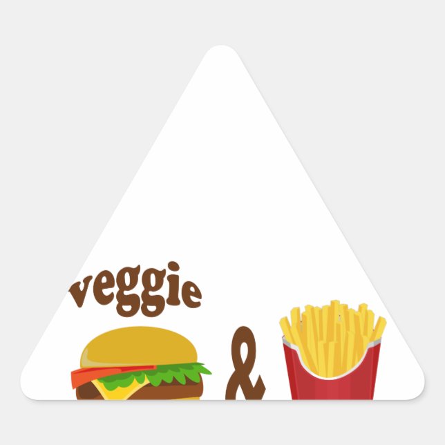 Adesivo Triangular Veggie Burger e Fries (Frente)