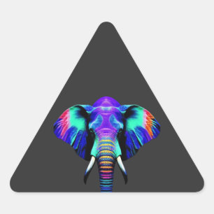 Adesivo Triangular Vibrante Elefante Porta-copos de Vidro com Caixa d