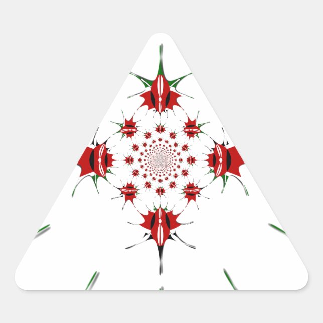 Adesivo Triangular Vibrante República do Quênia Sinalizador protetor  (Frente)