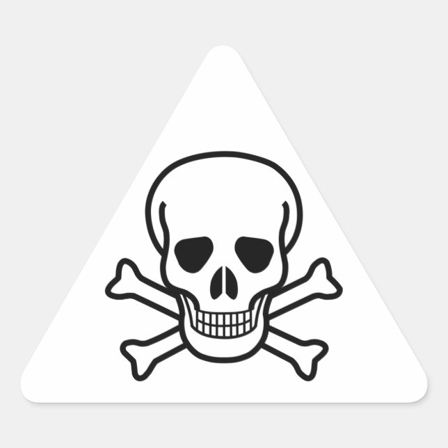 Adesivo Triangular Vinheta Crânio e Crossbones (Frente)