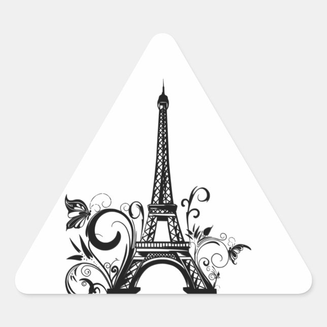 Adesivo Triangular Vinheta da torre Eiffel (Frente)