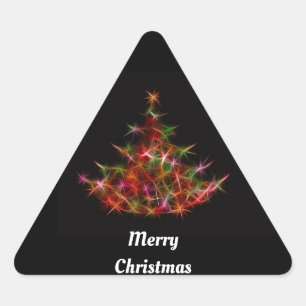 Adesivo Triangular Vinheta de Árvore de Natal Fractal