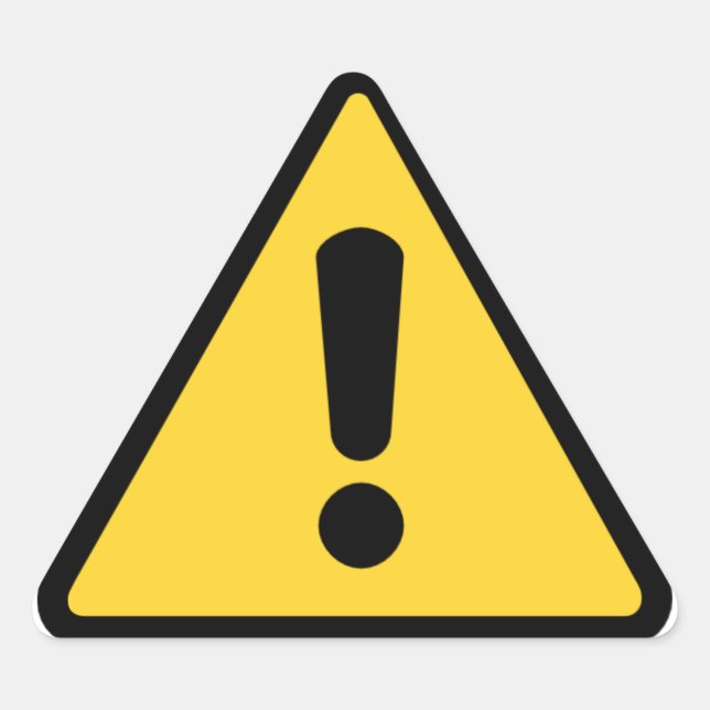 Adesivo Triangular Vinheta de aviso de triângulo (Frente)