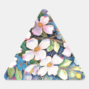 Adesivo Triangular Vinheta de triângulo aquoso Dogwood IV
