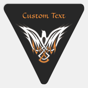 Adesivo Triangular Vinheta de triângulo de aves celtas