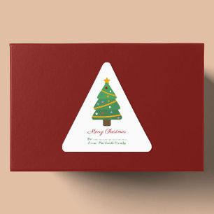 Adesivo Triangular Vinheta Triangular de Árvore Natal