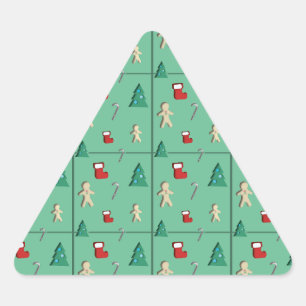 Adesivo Triangular Vinheta triangular de papel de Natal