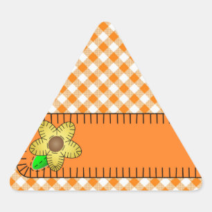 Adesivo Triangular Vinheta Triangular Gingham Flor Amarelo