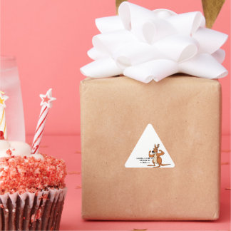 Adesivo Triangular Vinhetas de canguru, símbolo de força