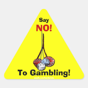 Adesivo Triangular Vinhetas de Dice da Campanha Anti-Jogo