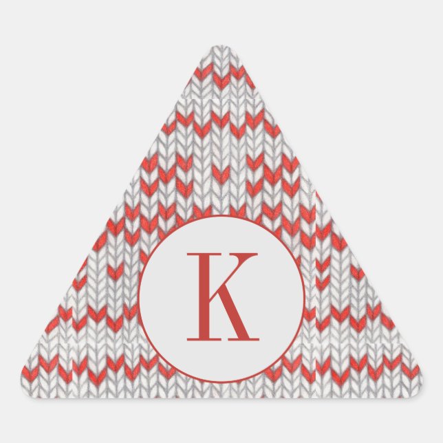 Adesivo Triangular Vinhetas de forma de triângulo KNIT VERMELHO NORDI (Frente)