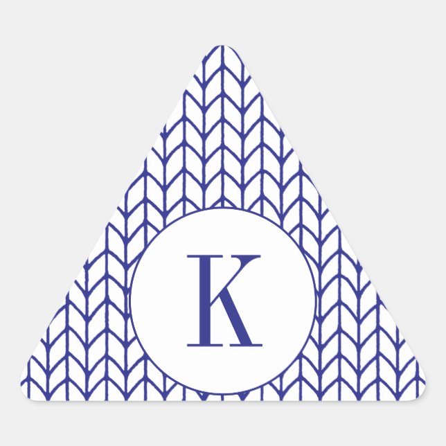 Adesivo Triangular Vinhetas de forma do triângulo KNIT de LINHA AZUL  (Frente)