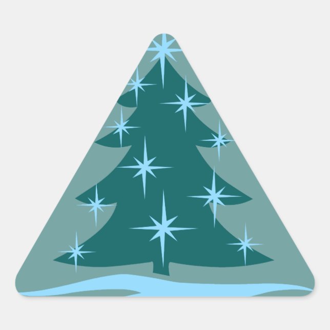 Adesivo Triangular Vinhetas de Natal Azul (Frente)