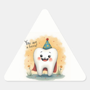 Adesivo Triangular Vinhetas para pequenos dentistas
