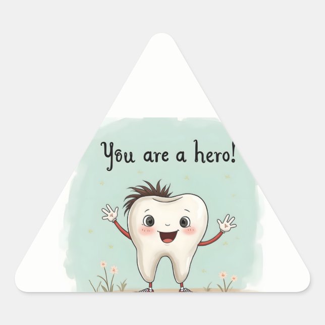 Adesivo Triangular Vinhetas para pequenos dentistas (Frente)