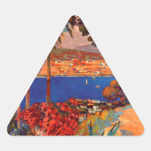 Adesivo Triangular Vintage Antibes Cote D'Azur Viagem