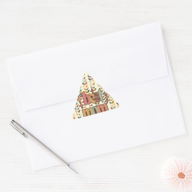 Adesivo Triangular Vintage Retro Melhor Mãe (Envelope)