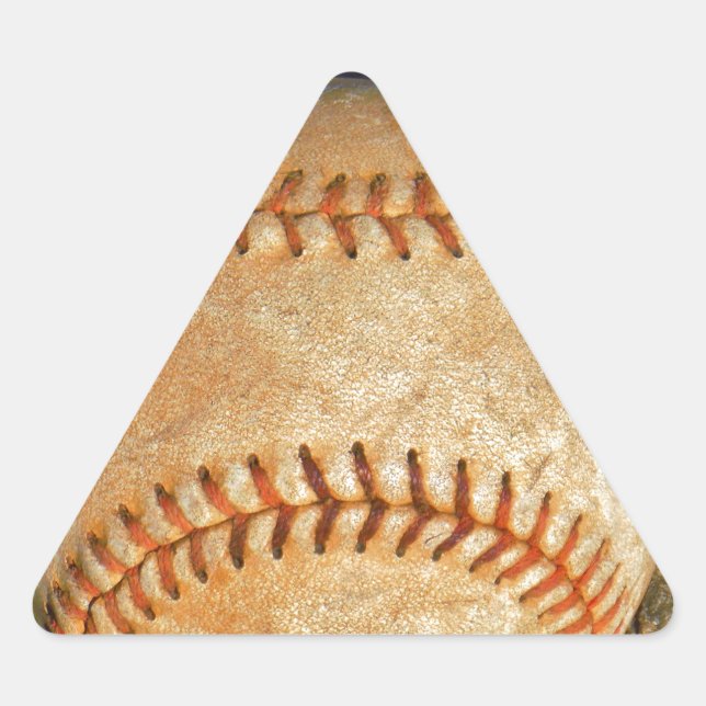 Adesivo Triangular Vintage White Baseball Red Stitching (Frente)