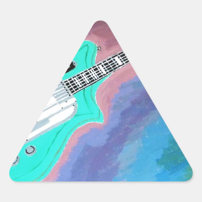 Adesivo Triangular Violão Verde (Frente)