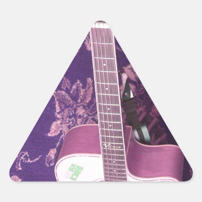Adesivo Triangular Violão Vintage: Sonho de Estilo de Visibilidade Af (Frente)