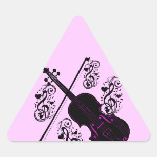 Adesivo Triangular Violino, love_ de balanço