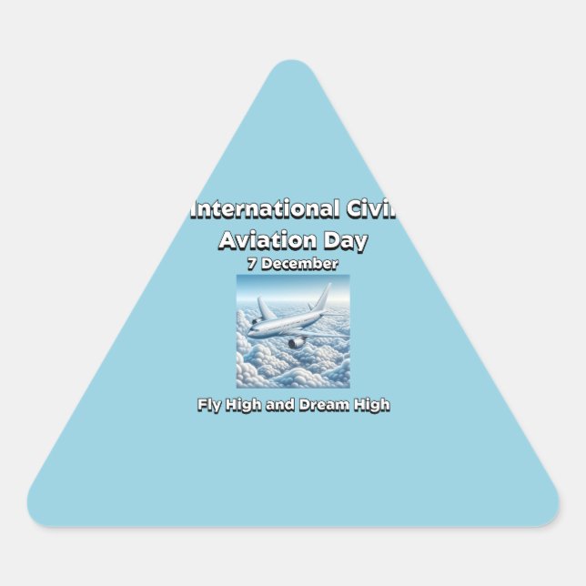 Adesivo Triangular Voa Alto e Sonhe Alto. Dia da Aviação Civil (Frente)
