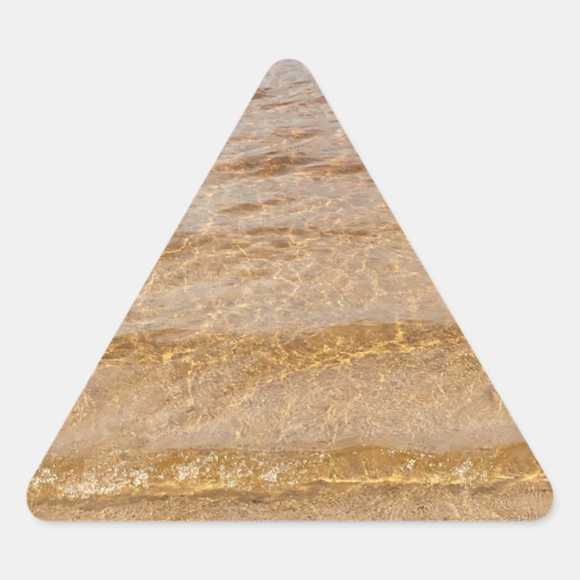 Adesivo Triangular Waves do Mar de Praia, Sandy Água, Crystal Clear, (Frente)