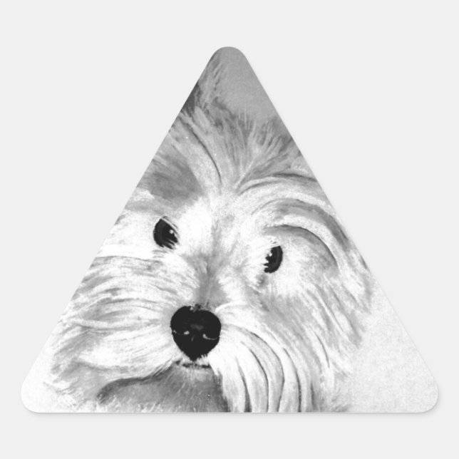 Adesivo Triangular West Highland White Terrier (Frente)