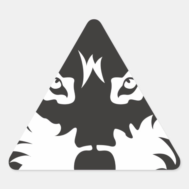 Adesivo Triangular Wild Wolf Face Silhouette (Frente)