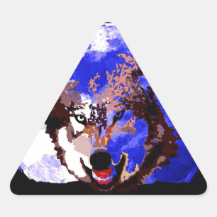 Adesivo Triangular Wolf & Full Moon