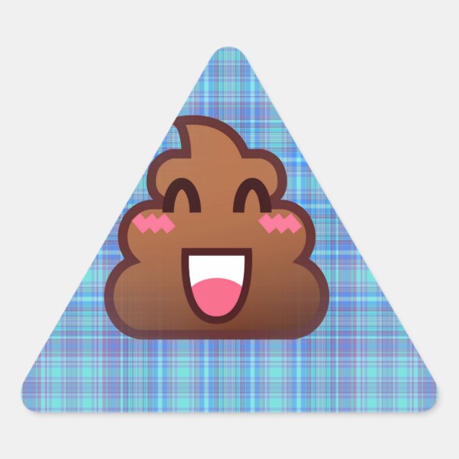 Adesivo Triangular xadrez poop emoji (Frente)