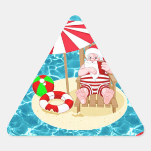 Adesivo Triangular xmas Beach santa claus